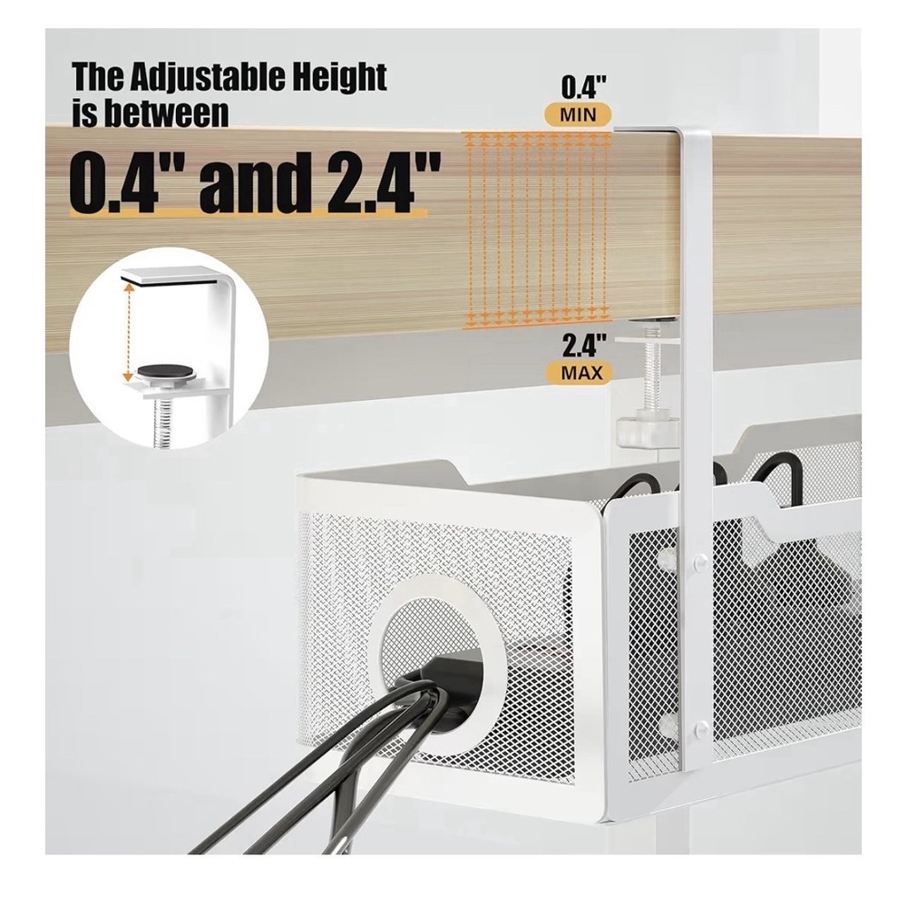 Under Desk Cable Management Tray | No‑Drill Wire Organizer | New | Home Office - Picture 2 of 14